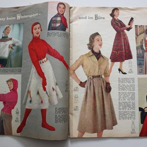 Burda Moden 1/ 1957 pattern sheet, fashion magazine Patterns Fashion Magazine Retro Sewing Patterns Vintage image 6