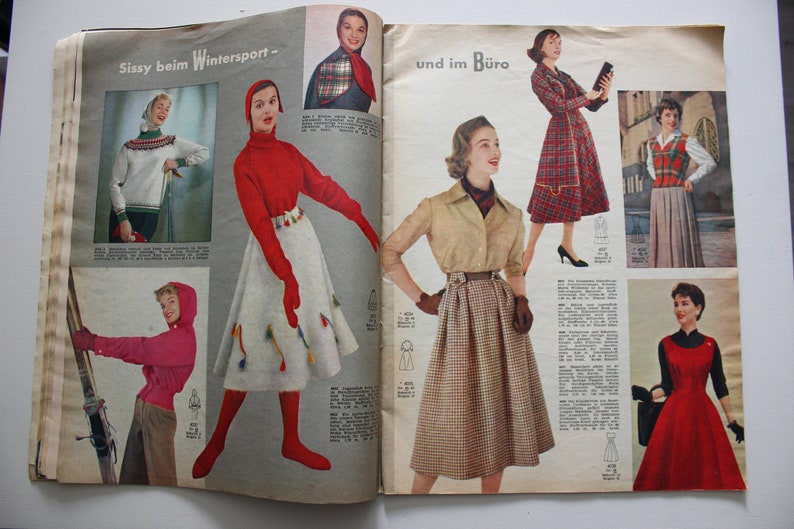 Burda Moden 1/ 1957 pattern sheet, fashion magazine Patterns Fashion Magazine Retro Sewing Patterns Vintage image 6