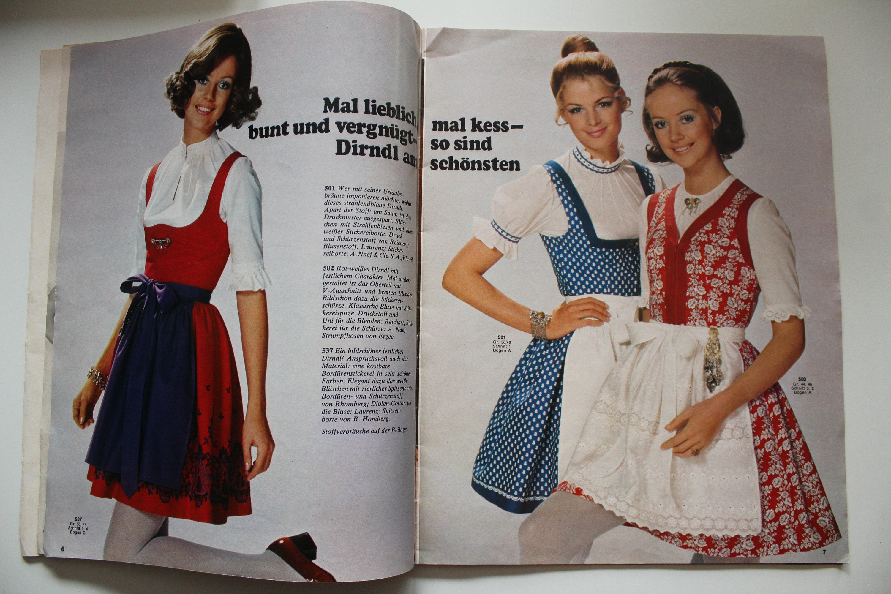 Burda Fashion in Traditional Style 1970 Instructions Cutting - Etsy