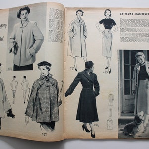 Burda Moden 9/ 1952 sewing pattern sheet, fashion magazine Patterns Fashion Magazine Retro Sewing Patterns Vintage image 5