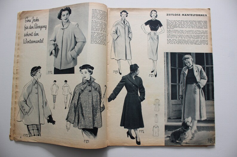 Burda Moden 9/ 1952 sewing pattern sheet, fashion magazine Patterns Fashion Magazine Retro Sewing Patterns Vintage image 5