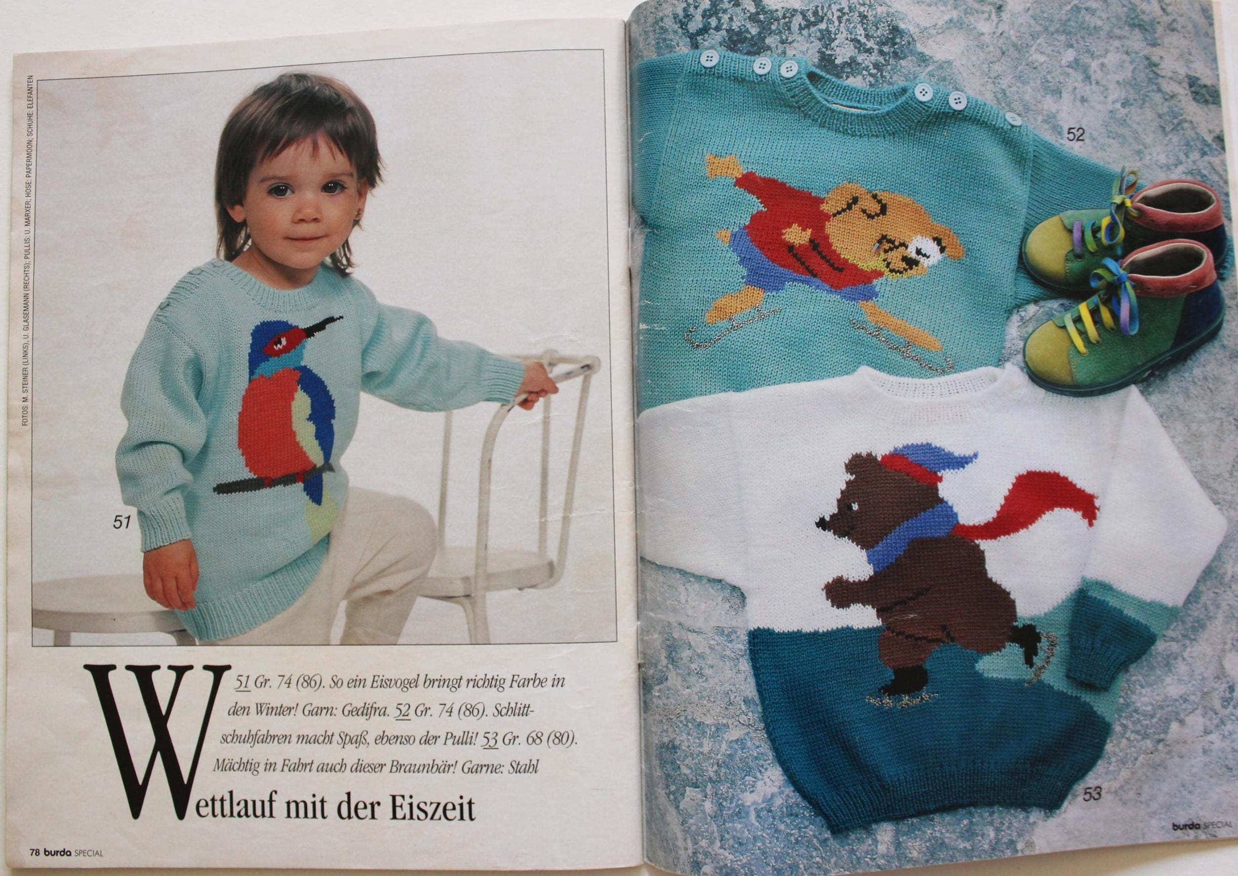 Magazine Burda Special Automne/Hiver 1992 - Patrons Taille 2 à 6 Ans - Occasion Vintage