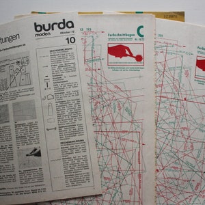 Burda Moden 10/ 1972 avec instructions, feuilles à découper, magazine de mode, livret de mode, magazine de couture, magazine de mode image 10