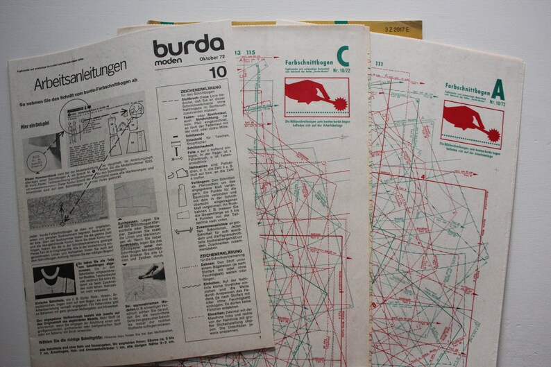 Burda Moden 10/ 1972 avec instructions, feuilles à découper, magazine de mode, livret de mode, magazine de couture, magazine de mode image 10