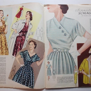 Viennese world fashion issue No. 21 1952 pattern sheet fashion magazine fashion magazine sewing magazine fashion magazine image 4