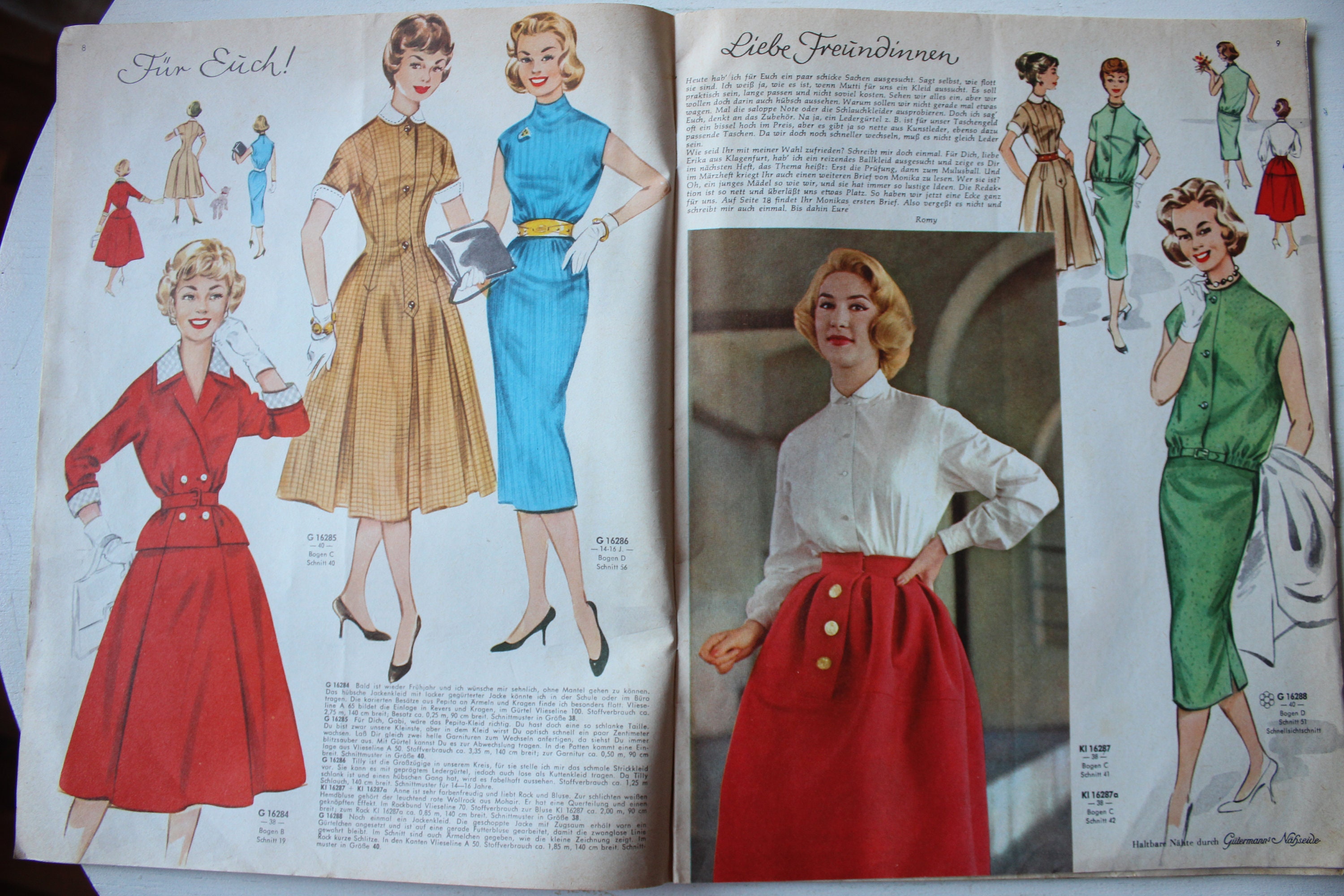 Moden Day Patterns Günther Moden 2/ 1958 With Patterns Fashion Magazine Fashion - Etsy