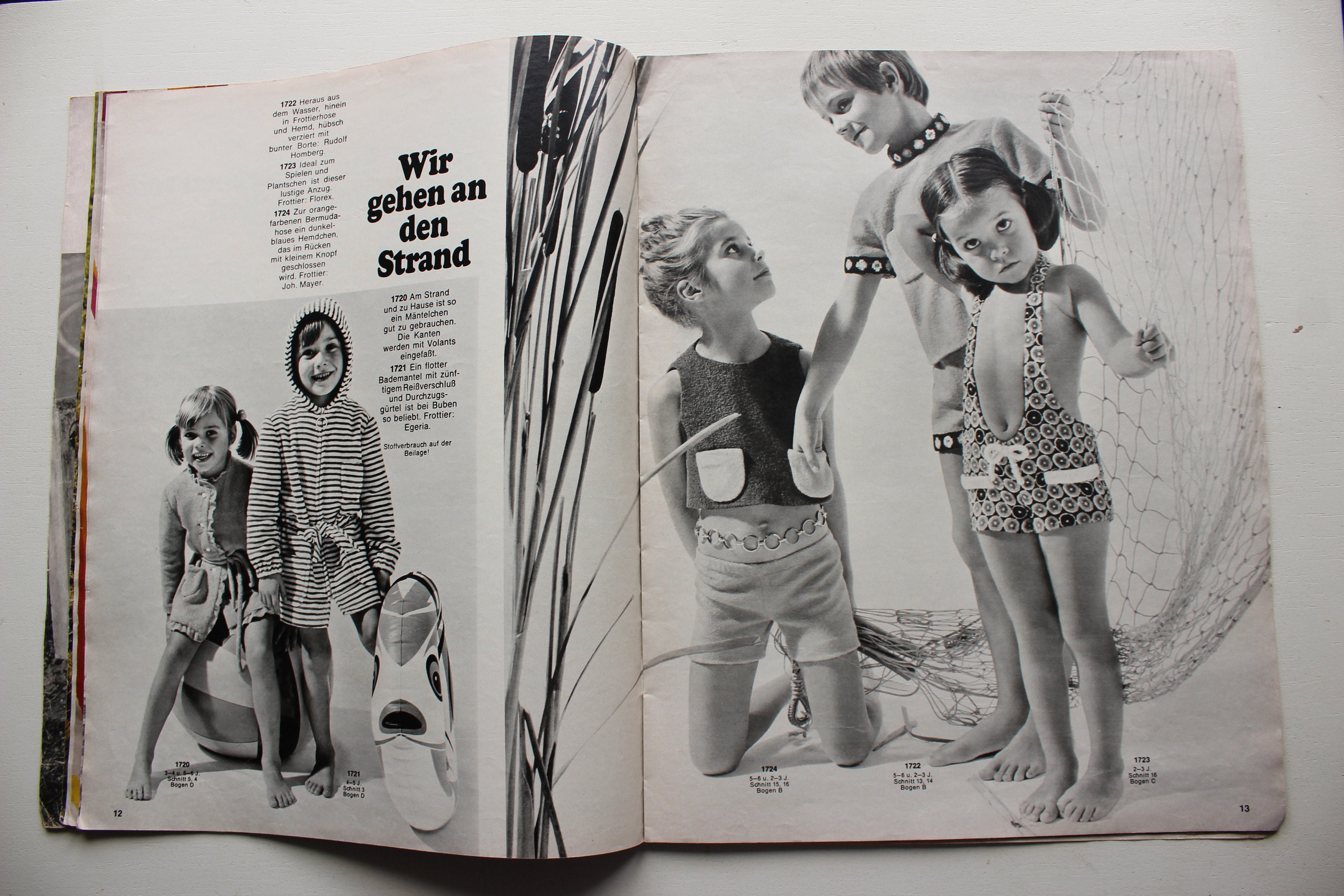 Burda Children's Fashion 1970 Instructions, Pattern Sheets