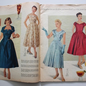 Burda Moden 1/ 1957 pattern sheet, fashion magazine Patterns Fashion Magazine Retro Sewing Patterns Vintage image 2