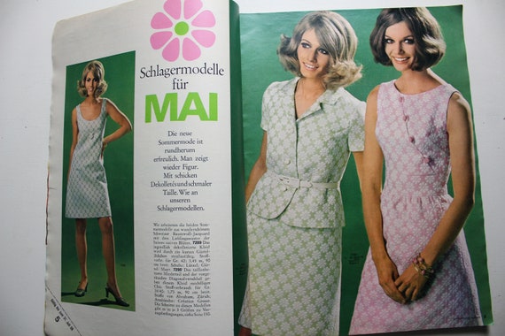BURDA MODEN 1970年3冊セット 型紙付 ドイツ ジャンクジャーナル Burda Moden 3/ 1970 Instructions, Pattern Sheets, Fashion Magazine