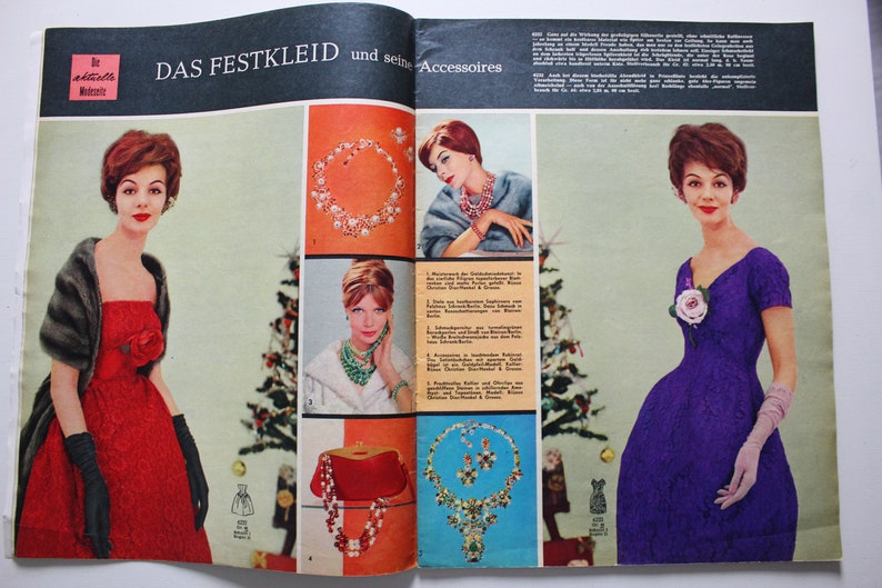 Burda Moden 12/ 1959 instructions, cutting sheet, fashion magazine, fashion magazine, sewing magazine, fashion magazine image 2