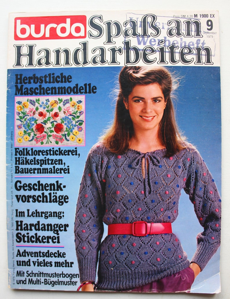 Burda needlework booklet 9/1979 instructions, sheets, fashion magazine, fashion magazine, sewing magazine, fashion magazine image 1