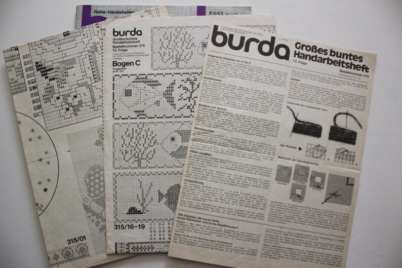 Burda Craft Booklet 1975 Pattern Sheet Craft Vintage - Etsy