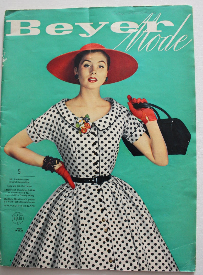 Beyer Mode 5 /1958 Arbeitsheft Schnittbogen Arbeitsheft Modezeitschrift Modeheft Nähzeitschrift Modemagazin Bild 1