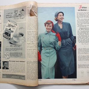 Burda Moden 9/ 1952 sewing pattern sheet, fashion magazine Patterns Fashion Magazine Retro Sewing Patterns Vintage image 2