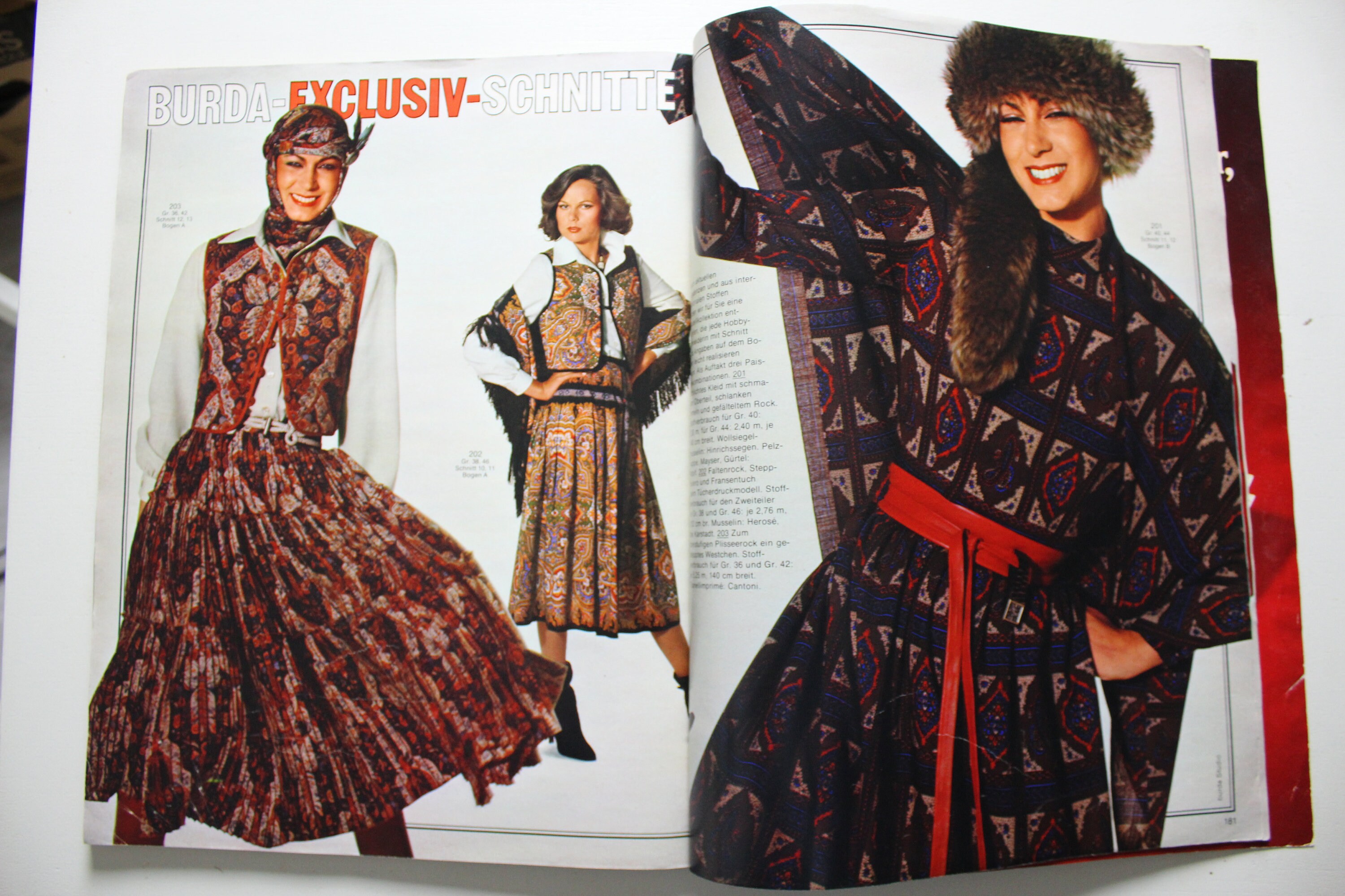 Burda International Autumn/winter 1977/78 Pattern Sheet