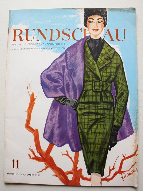 Binnen Beleefd nietig Buy Rundschau 11/1958 Fashion Magazine Fashion Magazine Sewing Online in  India - Etsy