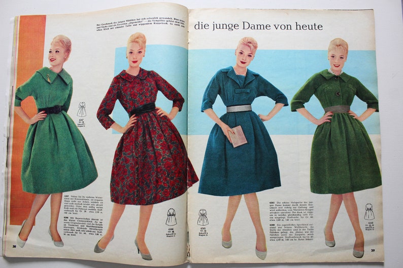 Burda Moden 12/ 1959 instructions, cutting sheet, fashion magazine, fashion magazine, sewing magazine, fashion magazine image 8