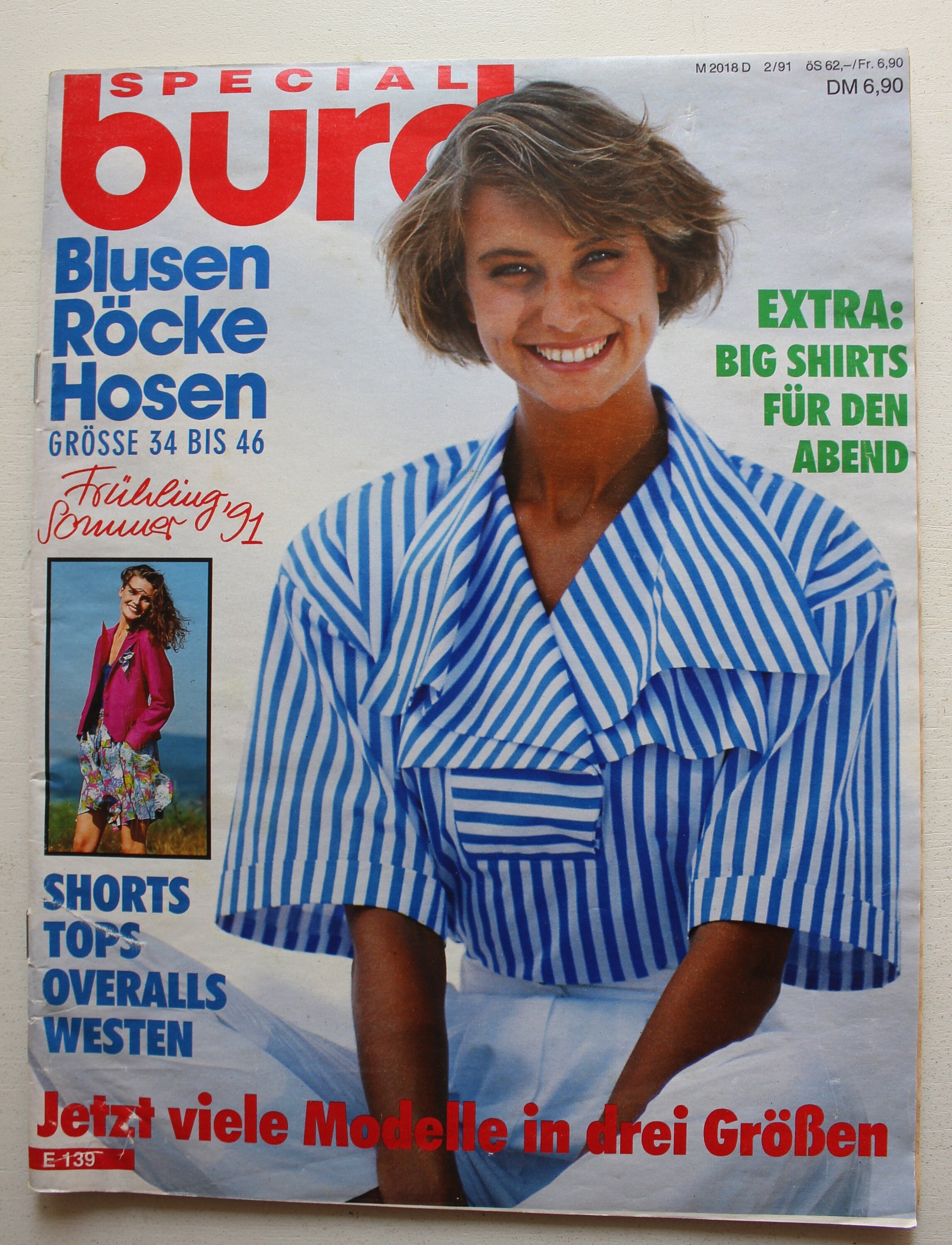 Magazine De Couture Burda Février 1991 - Patrons Mini-jupe, Robes, Manteaux, Occasion