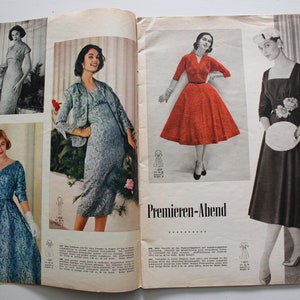 Burda Moden 1/ 1957 pattern sheet, fashion magazine Patterns Fashion Magazine Retro Sewing Patterns Vintage image 3