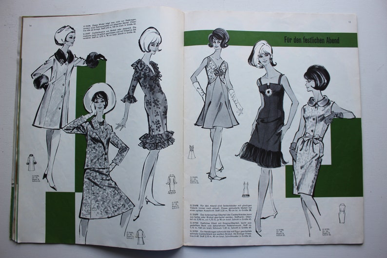 Günther Moden 12/ 1965 mit Schnittmustern , Modezeitschrift Modeheft Nähzeitschrift Modemagazin Modejournal Bild 8