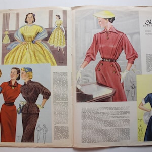 Viennese world fashion issue No. 21 1952 pattern sheet fashion magazine fashion magazine sewing magazine fashion magazine image 8