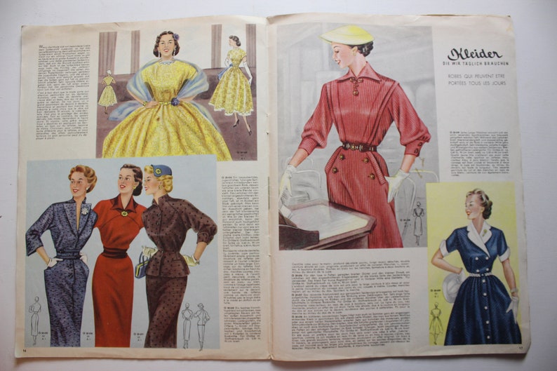 Viennese world fashion issue No. 21 1952 pattern sheet fashion magazine fashion magazine sewing magazine fashion magazine image 8