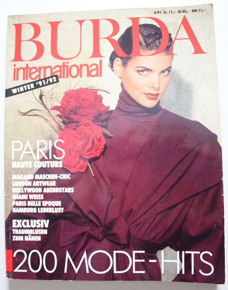 Magazine BURDA Vintage Mars 1991 - Tendances Internationales Robes & Coordonnés - Occasion