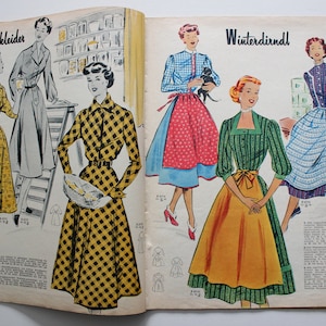 Burda Moden 9/ 1952 sewing pattern sheet, fashion magazine Patterns Fashion Magazine Retro Sewing Patterns Vintage image 8