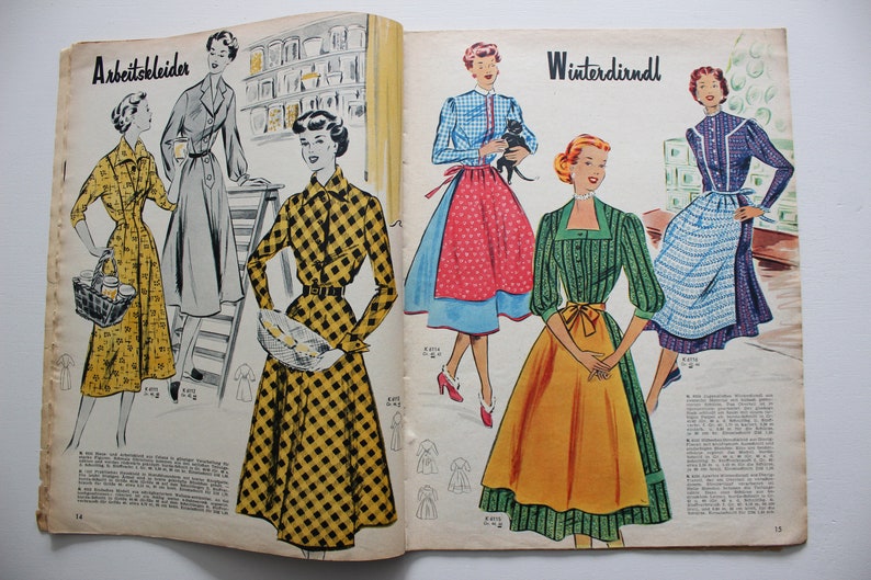 Burda Moden 9/ 1952 sewing pattern sheet, fashion magazine Patterns Fashion Magazine Retro Sewing Patterns Vintage image 8