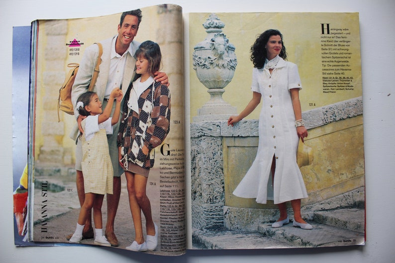 Burda Moden 4/ 1992 Anleitungen ,Schnittbogen , Modezeitschrift Modeheft Nähzeitschrift Modemagazin Bild 9