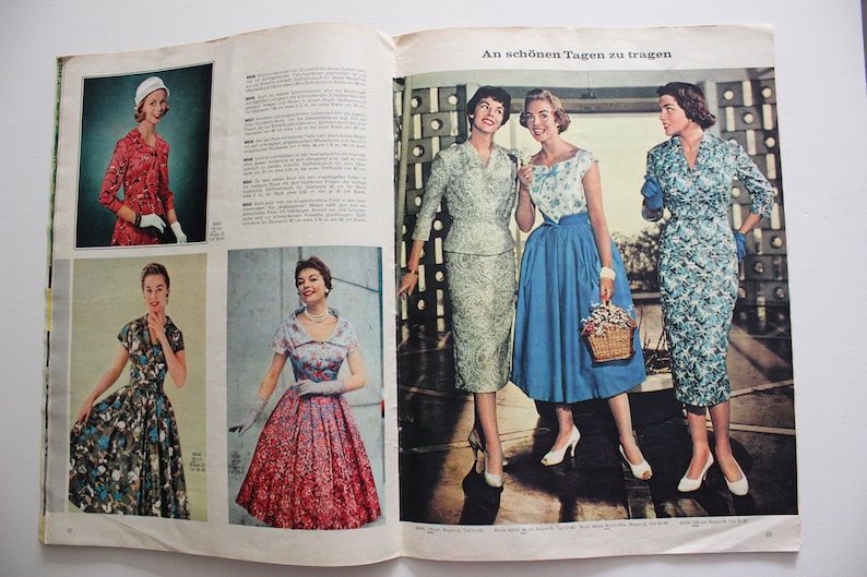 Beyer Mode 5 /1958 Arbeitsheft Schnittbogen Arbeitsheft Modezeitschrift Modeheft Nähzeitschrift Modemagazin Bild 8