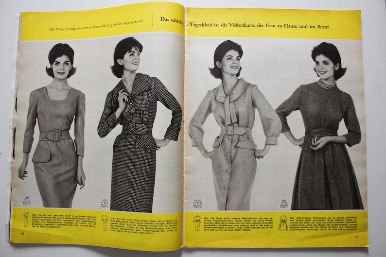 Burda Moden 12/ 1959 instructions, cutting sheet, fashion magazine, fashion magazine, sewing magazine, fashion magazine image 5