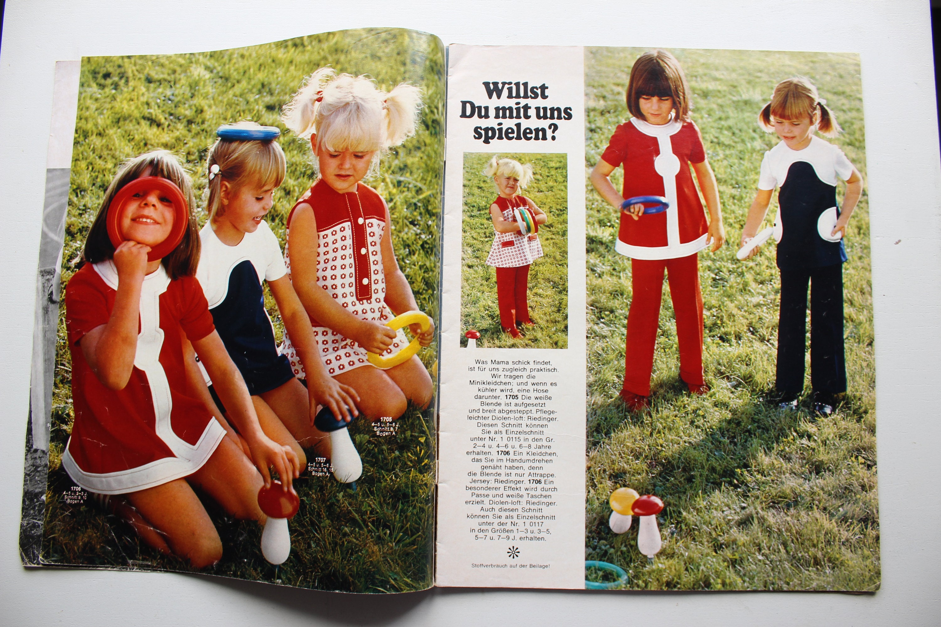 Burda Children's Fashion 1970 Instructions, Pattern Sheets