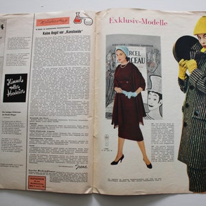 Burda Moden 1/ 1957 pattern sheet, fashion magazine Patterns Fashion Magazine Retro Sewing Patterns Vintage image 9