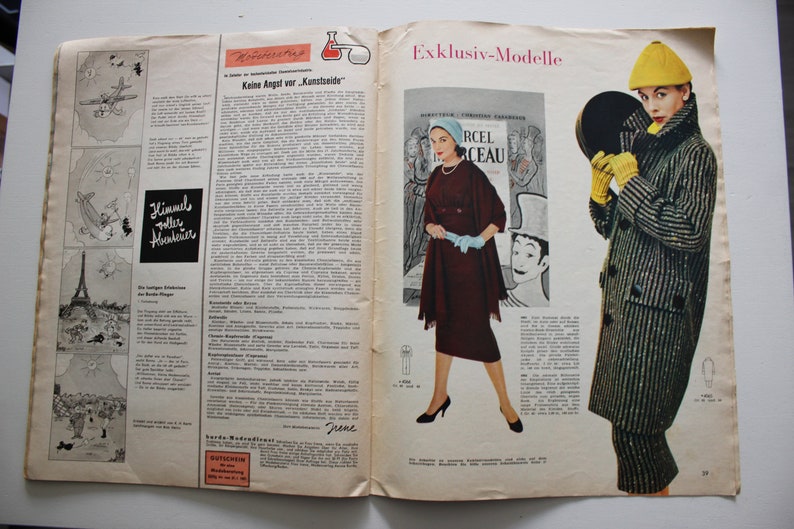 Burda Moden 1/ 1957 pattern sheet, fashion magazine Patterns Fashion Magazine Retro Sewing Patterns Vintage image 9