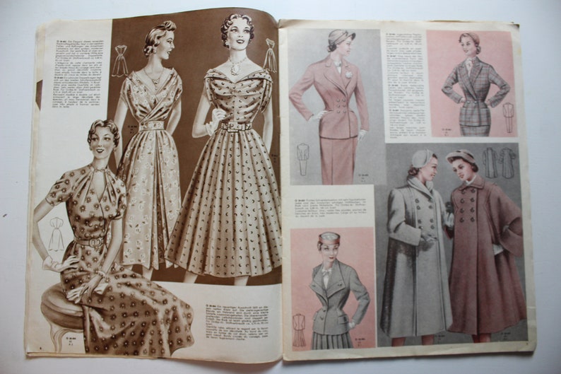 Viennese world fashion issue No. 21 1952 pattern sheet fashion magazine fashion magazine sewing magazine fashion magazine image 3