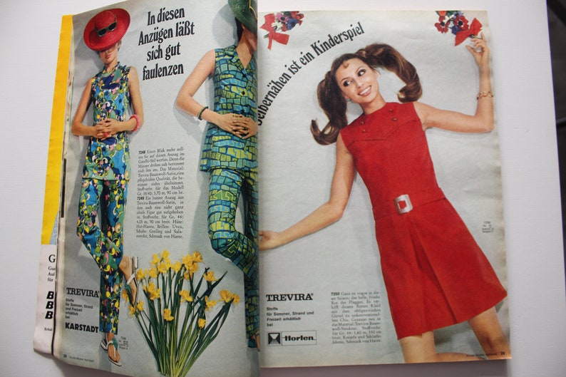 Burda Moden 4/ 1968 instructions, feuilles à découper, magazine de mode, livret de mode, magazine de couture, magazine de mode image 9