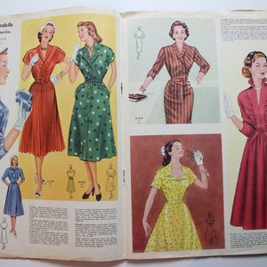 Viennese world fashion issue No. 21 1952 pattern sheet fashion magazine fashion magazine sewing magazine fashion magazine image 6