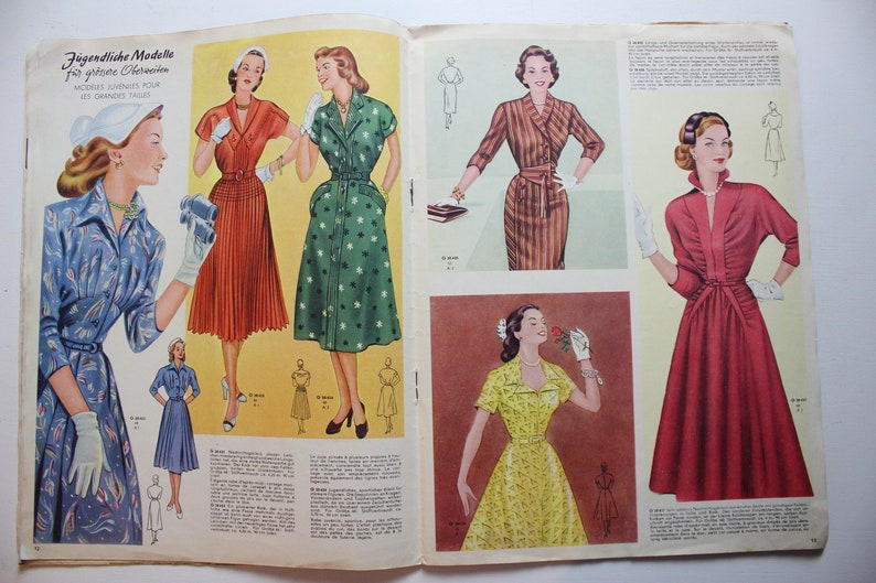 Viennese world fashion issue No. 21 1952 pattern sheet fashion magazine fashion magazine sewing magazine fashion magazine image 6