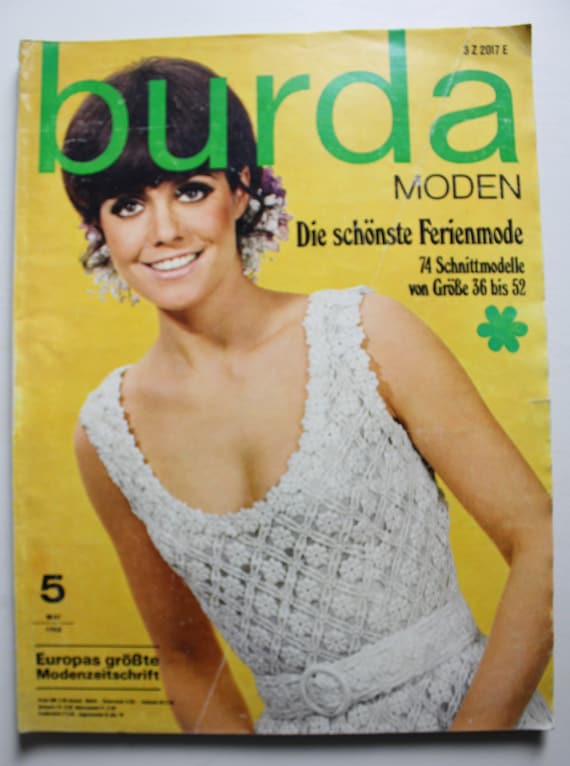 Burda Moden 5/ 1968 Instructions, Cutting Sheet, Fashion Magazine