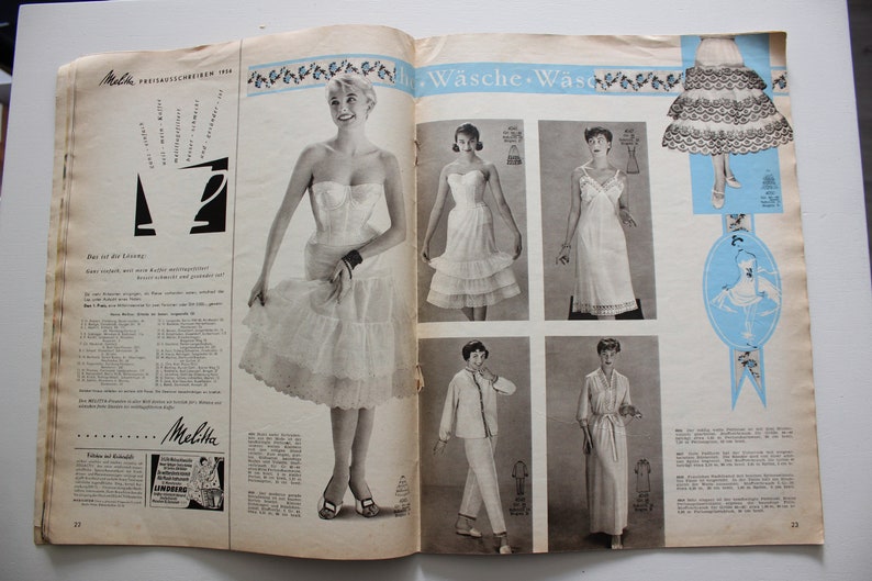 Burda Moden 1/ 1957 pattern sheet, fashion magazine Patterns Fashion Magazine Retro Sewing Patterns Vintage image 8