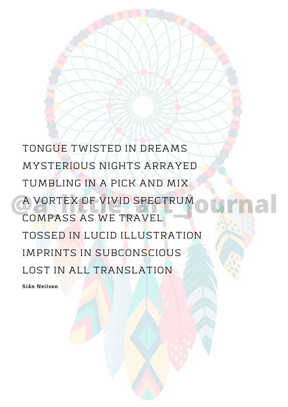 Dream Catcher Poem Poetry Quote Wall Art Digital - Etsy