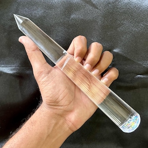 Rare AAA+ Clear Quartz 32 Faceted Crystal Wand - Massage Wand - Crystal Quartz - Crystal Faceted Point - Healing Crystal Wand - Vogel Wand