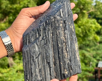 Large Black Tourmaline Log: Standing Tourmaline Piece, Healing Crystal, Gift
