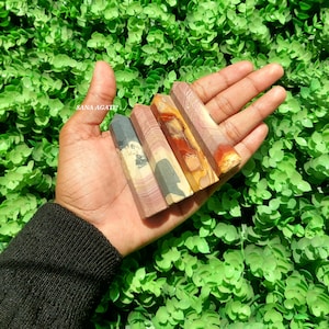 Polychrome Jasper Obelisk Set: Faceted Healing Wands (Set of 4)