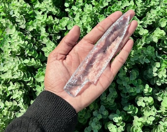 Clear Quartz Glass Knife: Cord Cutting Athame (6 inches)