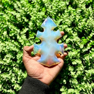 150mm Large Opalite Carved Antique Arrowhead - Opalite Stone - Arrowhead Crystal - Healing Crystal - Hand Knapped Arrowhead - Carved Crystal