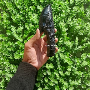 Hand Knapped 7 &quot;Schwarz Obsidian Messer: Lavaklinge Athame