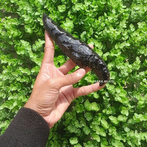 6&quot; Black Obsidian Knife: Cord Cutting Athame, Home Decor