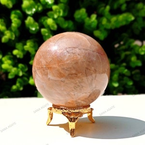 Peach Moonstone Crystal Sphere: Healing Gemstone, Home Decor (40-50mm)